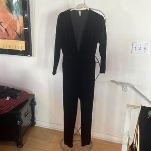 American apparel velvet black jumpsuit